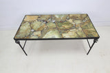 A Stone Top Metal Feet Coffee Table