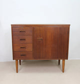 Small Danish Style Teak Cabinet with Cupboard & Drawers Ex Singer Sewing Machine