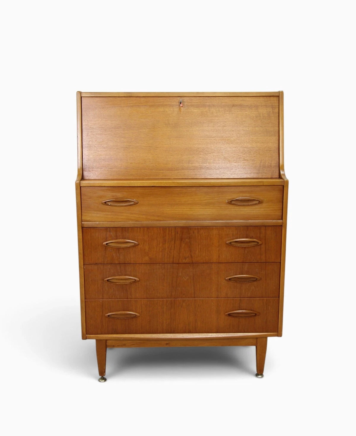 Mid Century Jentique Teak Writing Bureau - Lockable