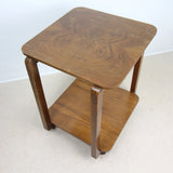 Art Deco Square Top Walnut Veneer Side Table