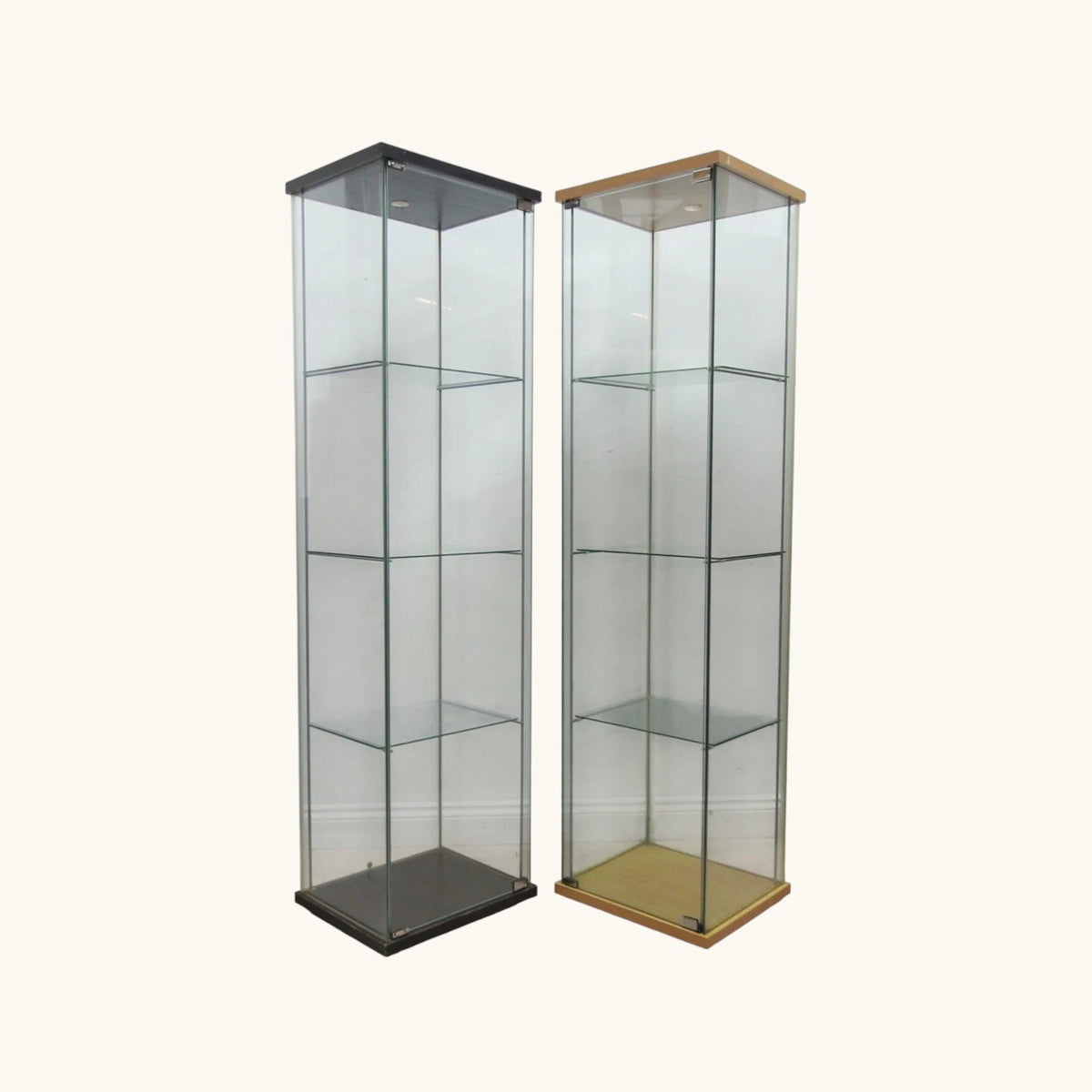 Set of 2 Glass Display Cabinets For Shop or Showroom - Free Standing