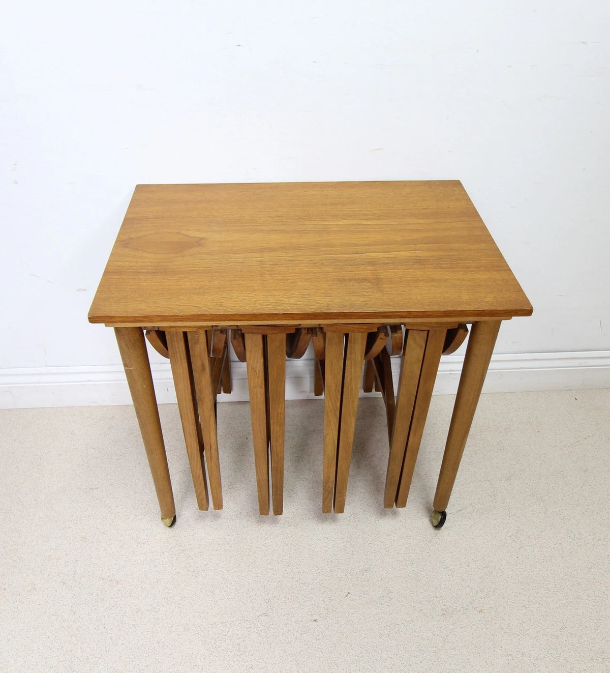 Poul Hundevad Teak Nest of Tables Coffee Side Tables - 5 Tables - 4 Slots into 1