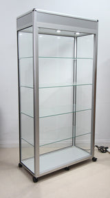 A Spacious Glass Display Cabinet For Shop or Showroom -Free Standing with Lights