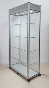 A Spacious Glass Display Cabinet For Shop or Showroom -Free Standing with Lights