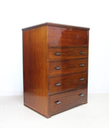 Large Art Deco Mahogany Secretaire Chest Of Drawers