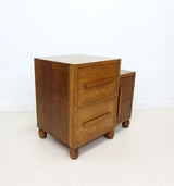 Art Deco Small 2 Drawer Chest Of Drawers