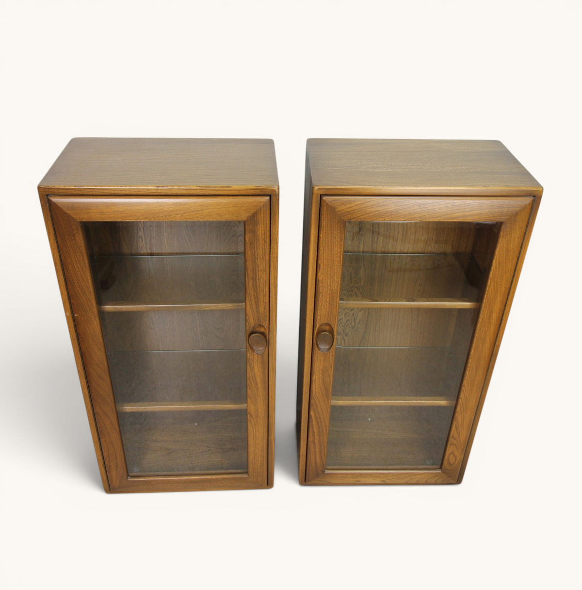 Pair of Ercol 819 Golden Dawn Small Cabinets / Bookcase Display unit