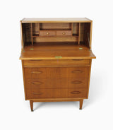 Mid Century Jentique Teak Writing Bureau - Lockable