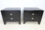 Pair of Black Ash Veneered Bedside Cabinets