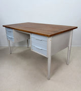 Vintage Teak Shabby Chic Painted Writing Desk