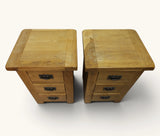 A Matching Pair of Solid Oak Bedside Cabinets