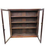 Antique Glass Front Bookcase Medium Height Adjustable Shelves Lockable