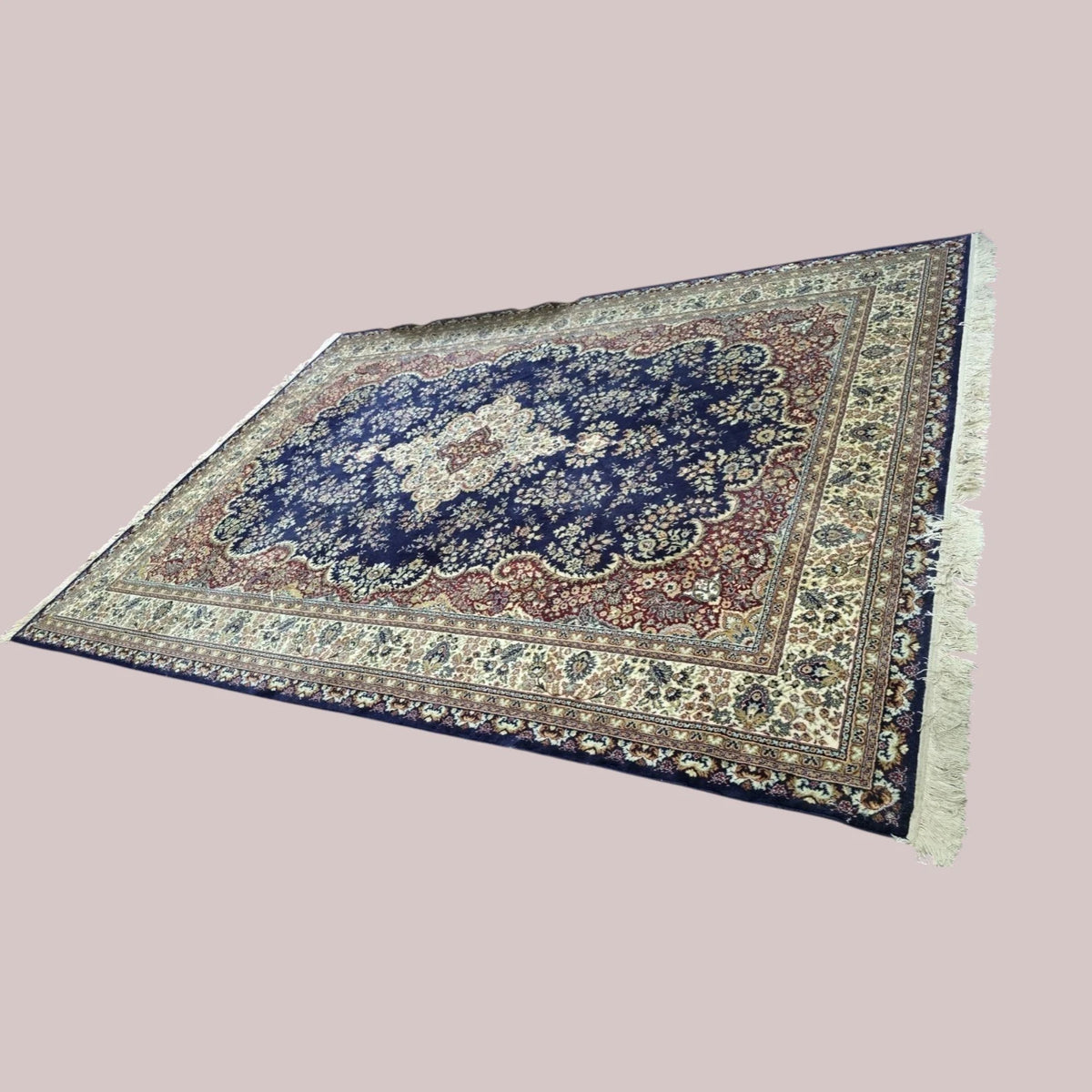Large Wool Rug All-over Floral Design - 348cm x 255cm