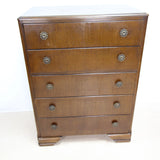 Mid Century Harry Lebus Chest of Drawers in Dark Oak