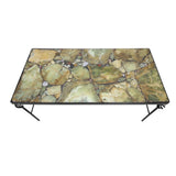 A Stone Top Metal Feet Coffee Table
