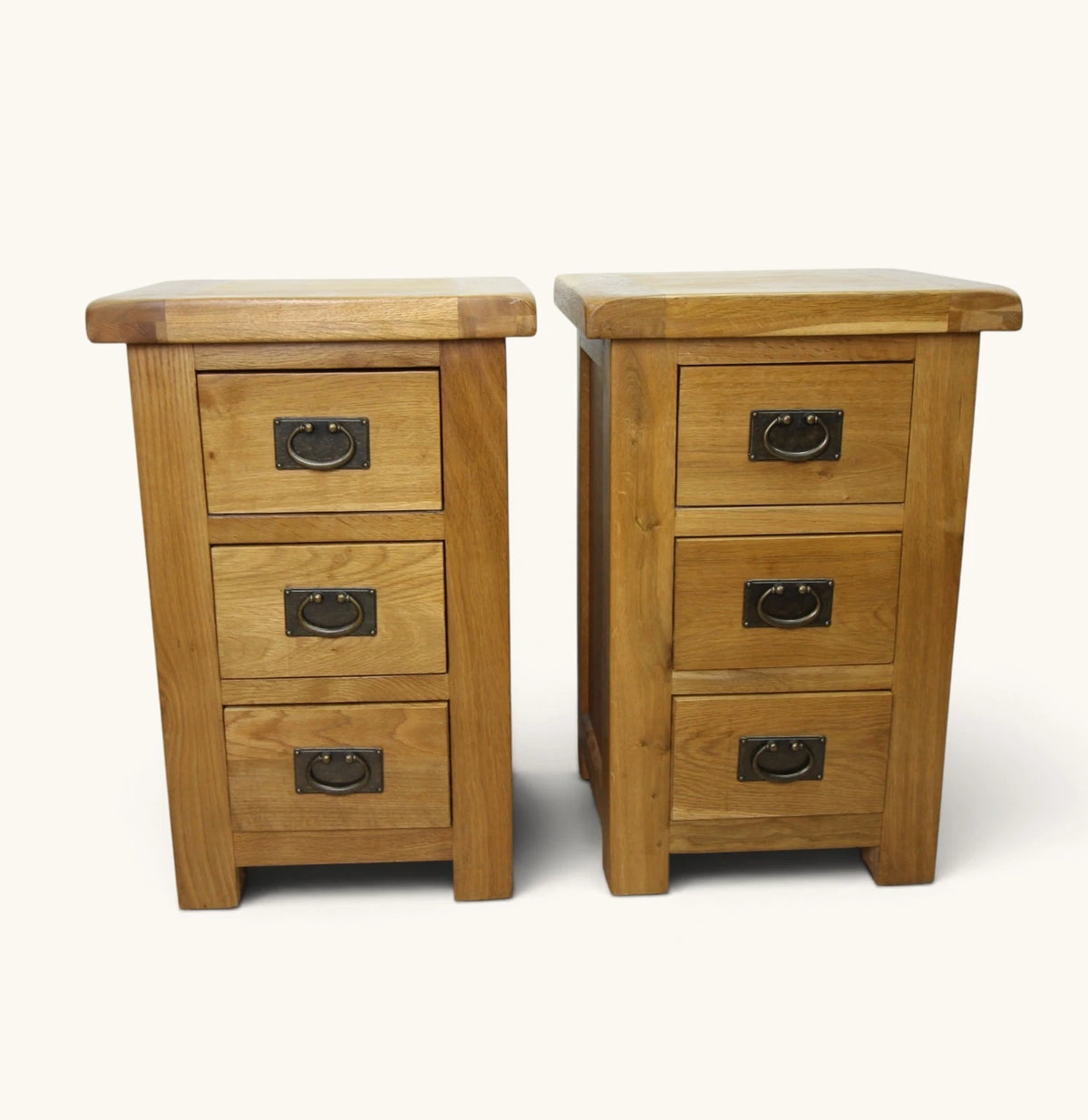 A Matching Pair of Solid Oak Bedside Cabinets