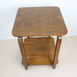 Art Deco Square Top Walnut Veneer Side Table