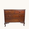 Antique mahogany chest of 4 drawers with turned handles and cabriole legs