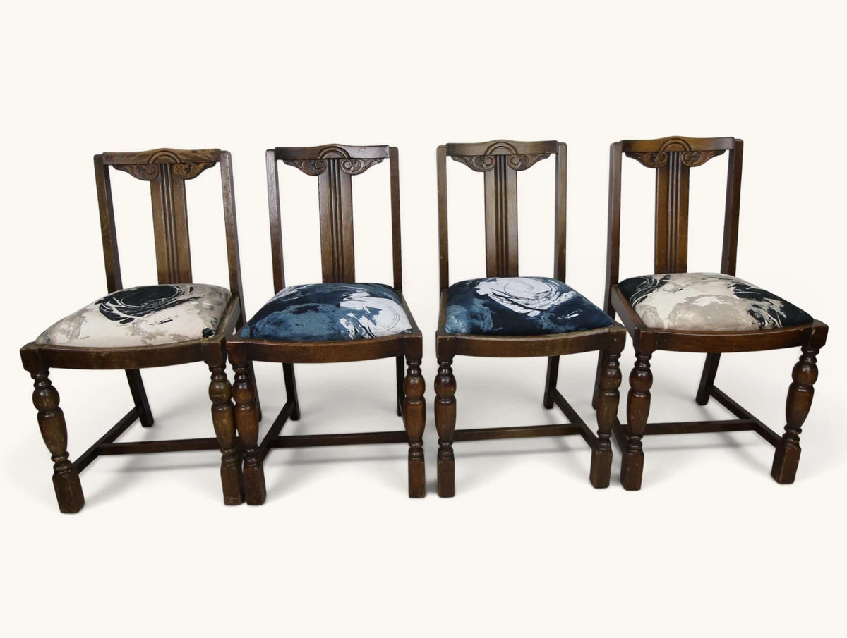 Rare Vintage Ercol Old Colonial Edwardian Style Dining Chairs - Set of 4