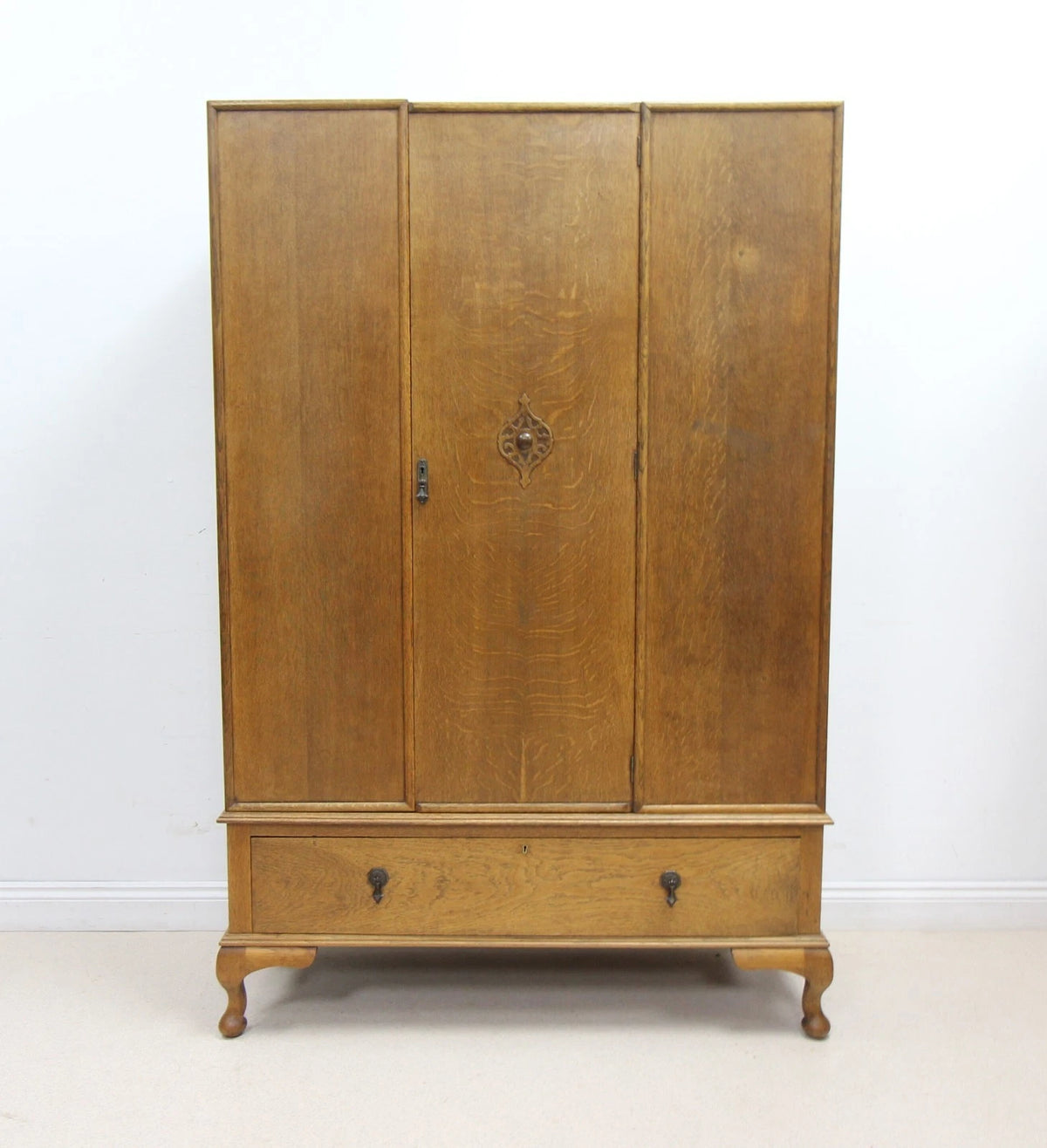 Vintage Art Deco Oak Wardrobe