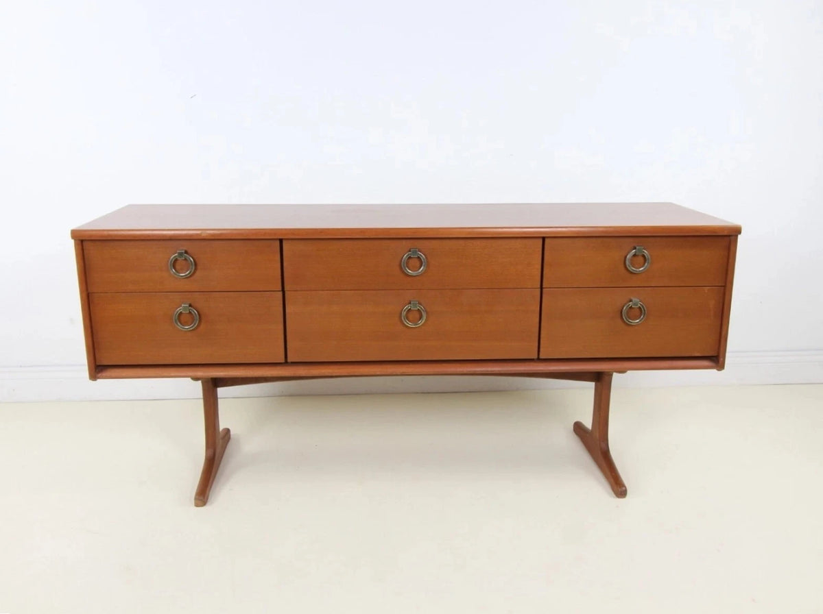 Mid Century Austinsuite Teak 6 Drawer Sideboard