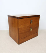 Mid Century Stag Cantata 2 Drawers Teak Bedside Cabinet