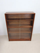 Vintage Teak Sliding Glass Door Bookcase by Herbert E Gibbs