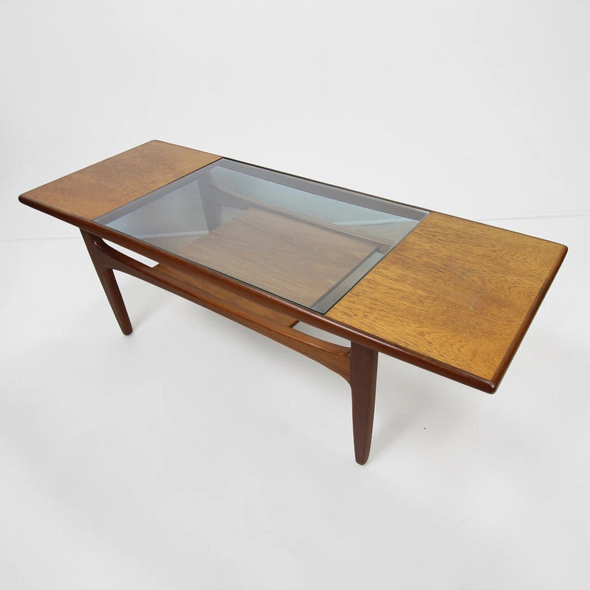 Mid century G Plan Fresco Teak and Glass Two-tier Coffee Table