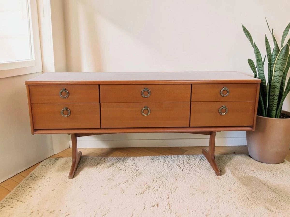 Mid Century Austinsuite Teak 6 Drawer Sideboard