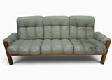 Ekornes Montana Green Leather 3 Seater Sofa - Made in Norway