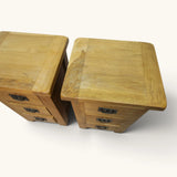 A Matching Pair of Solid Oak Bedside Cabinets