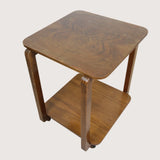 Art Deco Square Top Walnut Veneer Side Table
