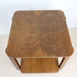 Art Deco Square Top Walnut Veneer Side Table