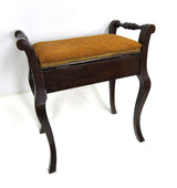 Solid Wood Vintage Piano Stool - Upholstered Lift Up Seat with Storage