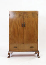 Elegant Vintage Tallboy Cabinet Linen Cupboard with Drawer - 1930s Art Deco