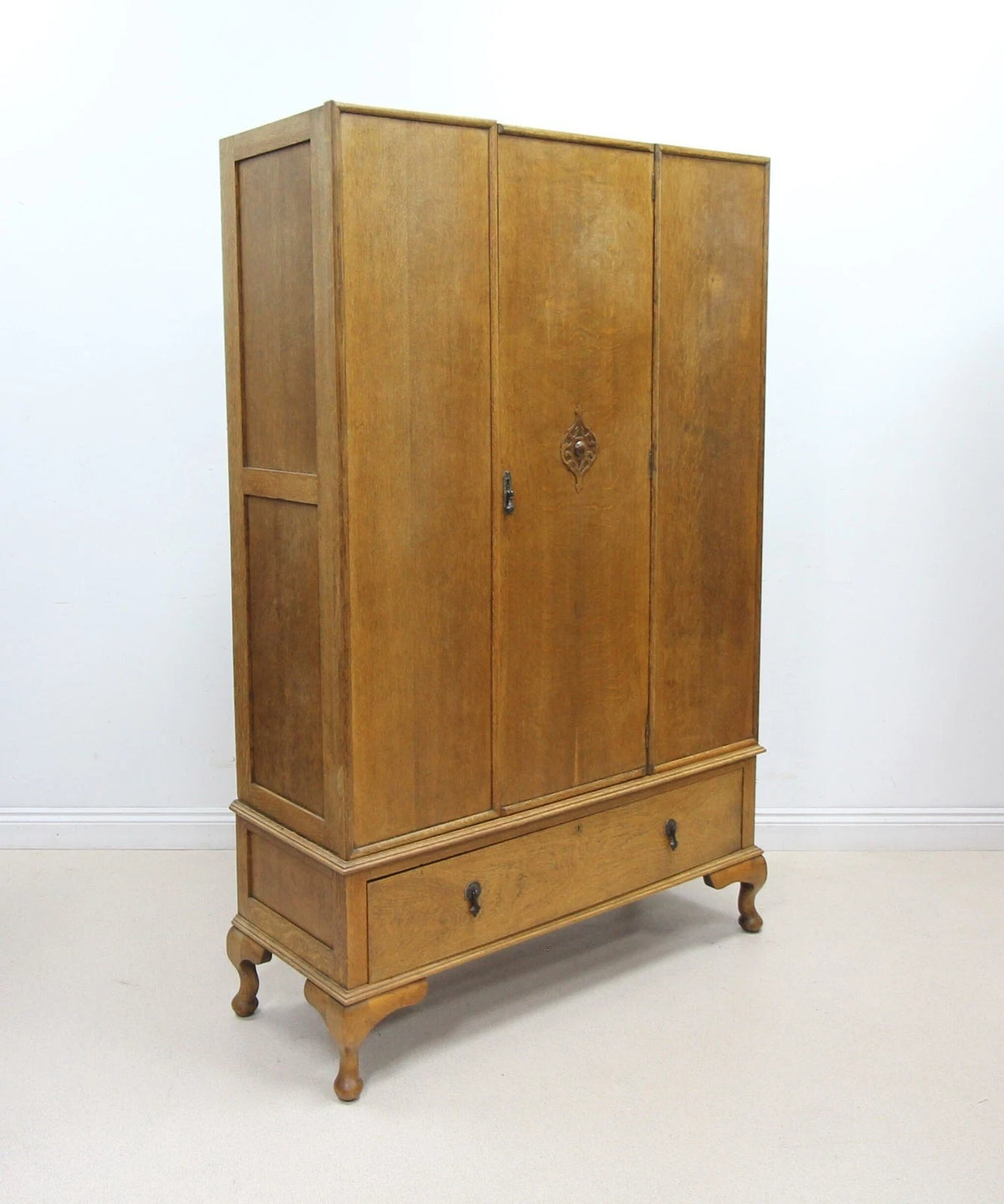 Vintage Art Deco Oak Wardrobe