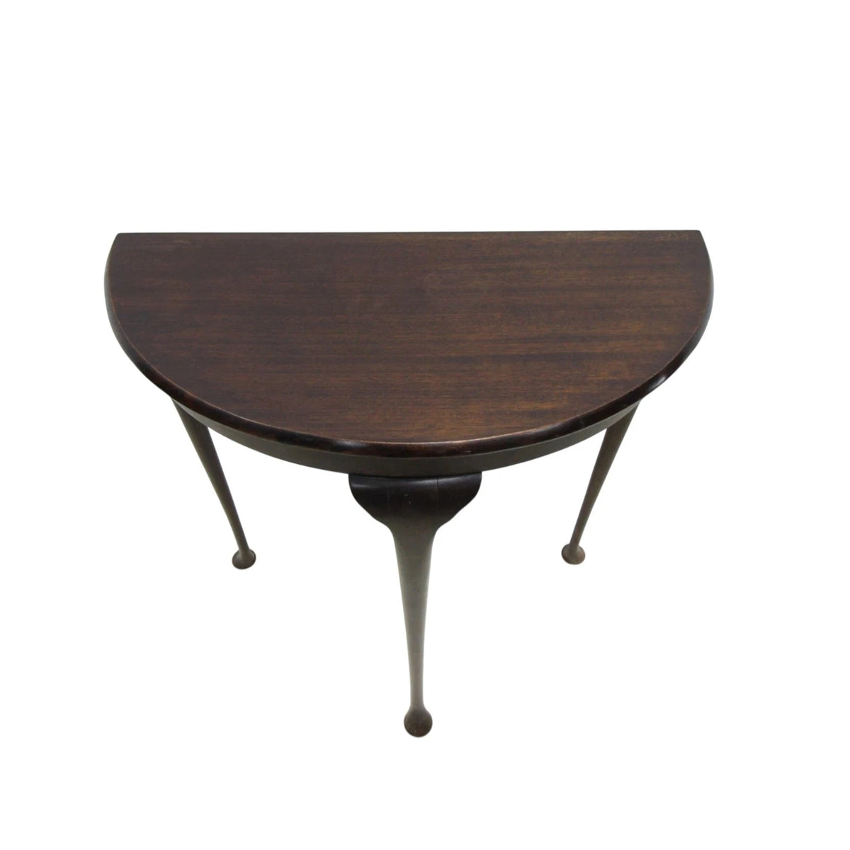 Vintage Mahogany Demi Lune Side Console Table By H. Shaw London