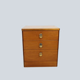 Mid Century Stag Cantata Teak 3 Drawer Bedside Cabinet