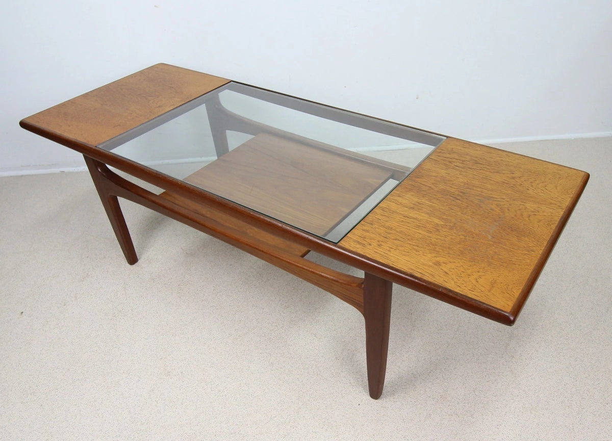 Mid century G Plan Fresco Teak and Glass Two-tier Coffee Table
