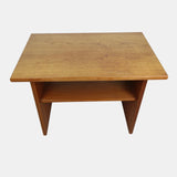 Teak Two Tier Small Coffee / Side Table with Magazine Shelf