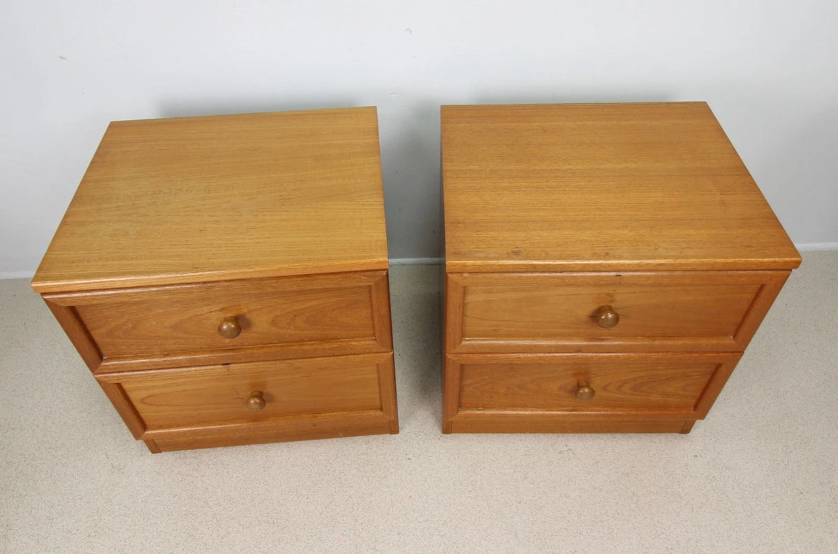 Mid century Pair Of G Plan Teak Bedside Cabinets