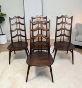 Vintage Mid Century Set of 4 Ercol 496 Batwing Dining Chairs