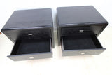 Pair of Black Ash Veneered Bedside Cabinets