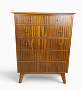 Mid century Morris of Glasgow Cumbrae chest of drawers in walnut veneer