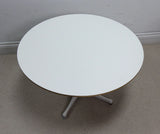 A Vitra Round White Pedestal Coffee Side Table By George Nelson