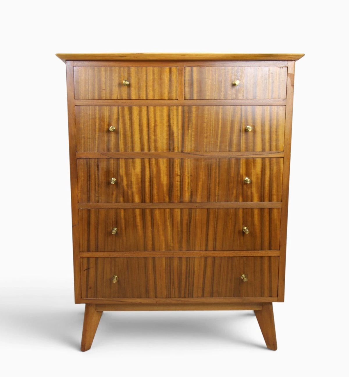 Mid century Morris of Glasgow Cumbrae chest of drawers in walnut veneer