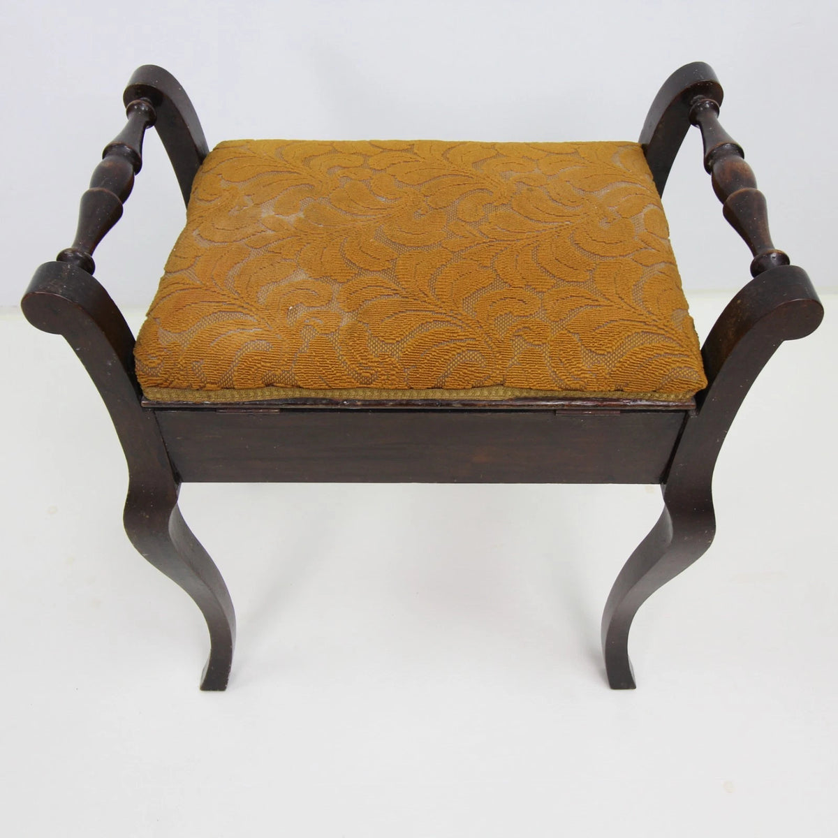Solid Wood Vintage Piano Stool - Upholstered Lift Up Seat with Storage