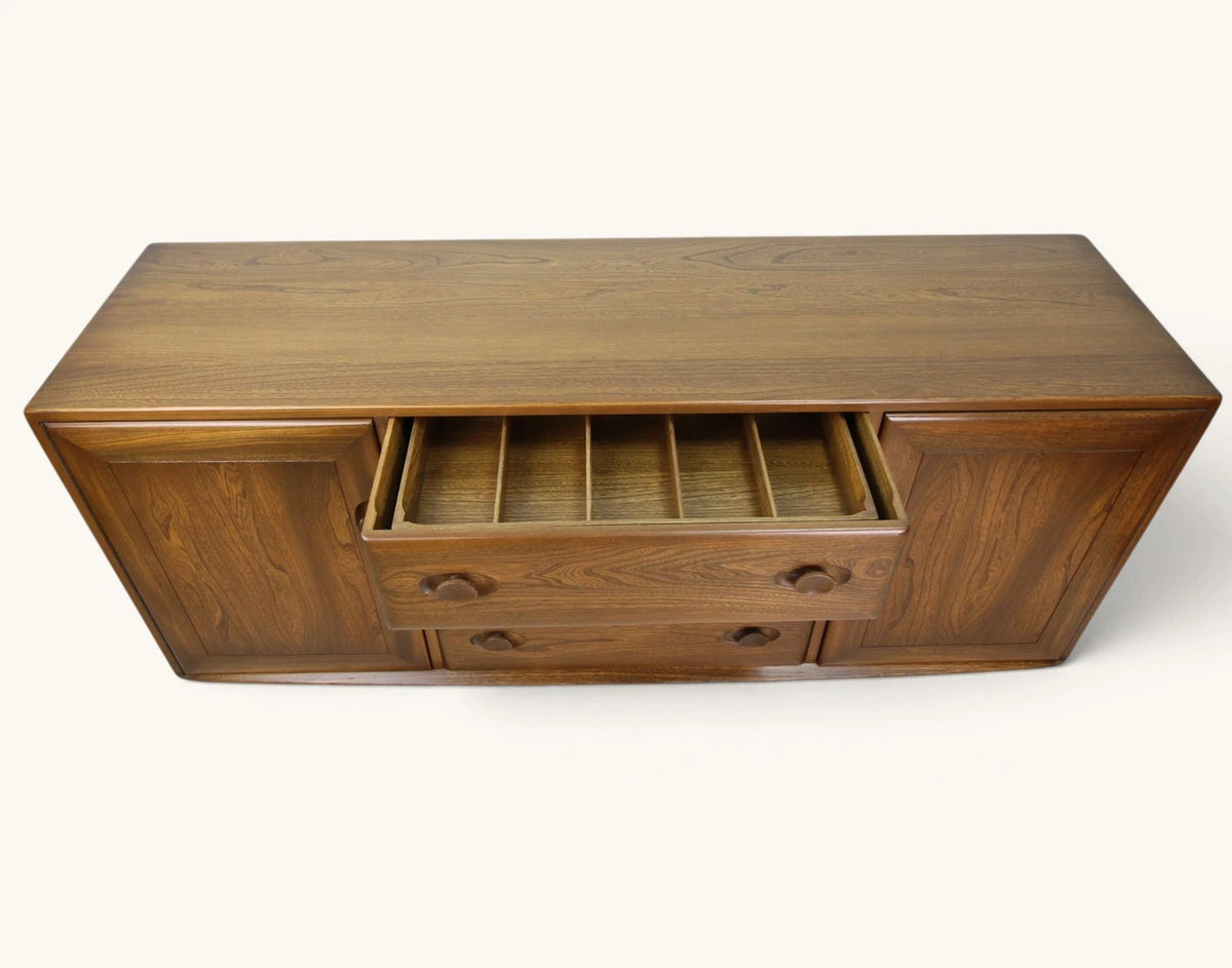 Vintage Ercol Solid Elm Sideboard In Golden Dawn