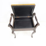 Solid Wood Vintage Piano Stool - Upholstered Lift Up Seat with Storage
