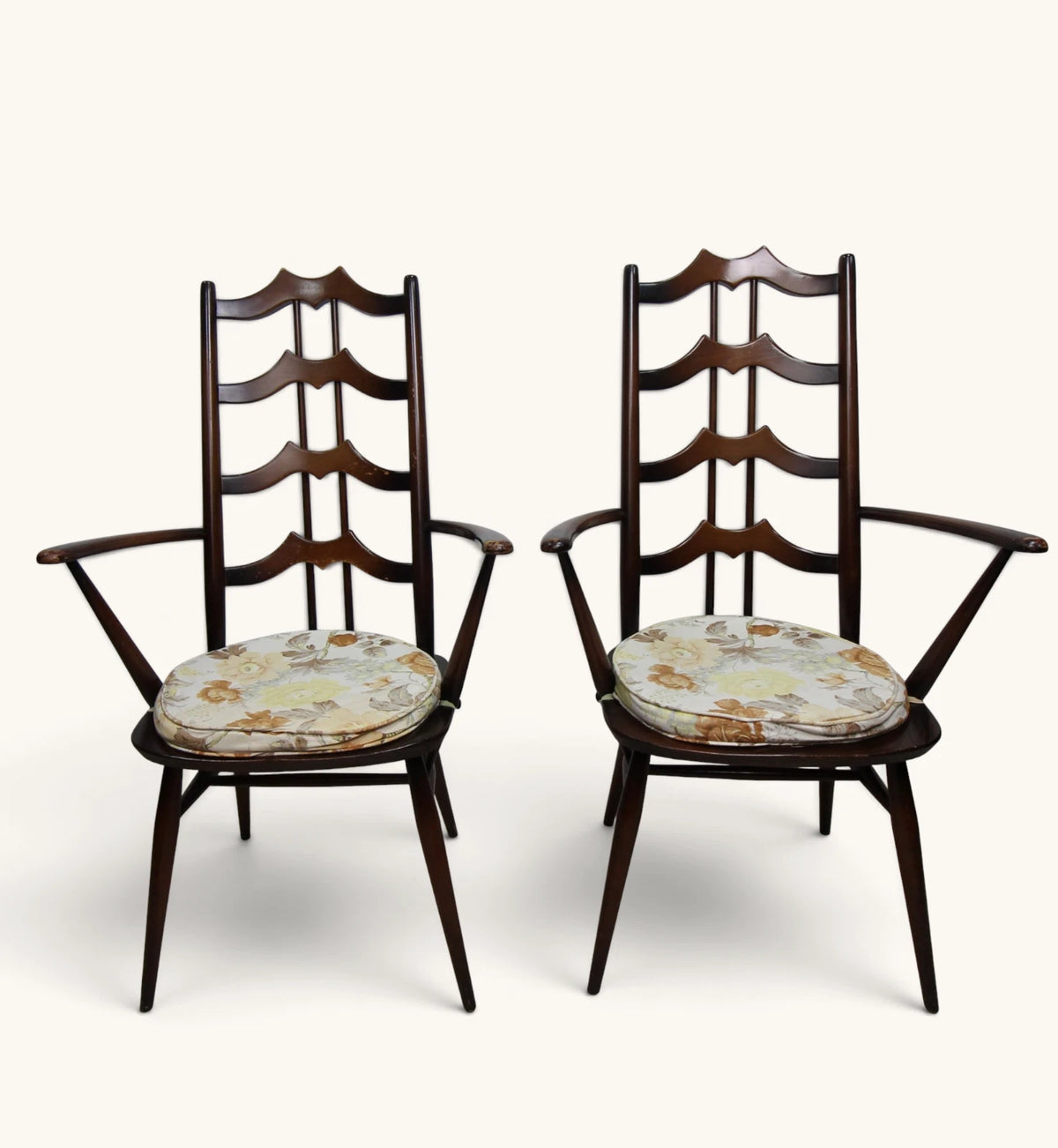 Vintage 1960s Pair of Ercol 496 BATWING Carver Dining Chairs. Mid Century